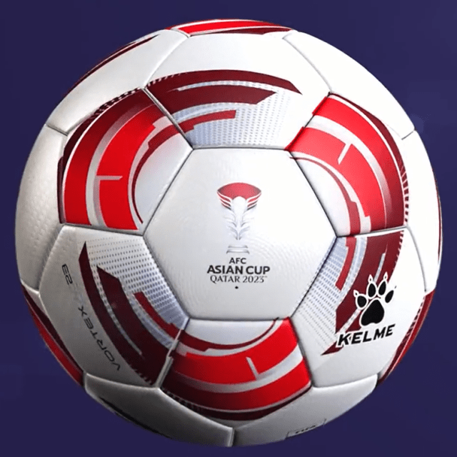 THIS IS THE VORTEXAC23, THE OFFICIAL BALL OF THE ASIAN CUP 2023, DESIGNED BY KELME